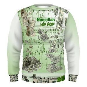Noneillah's Money Green Music Sheet Men Shirt